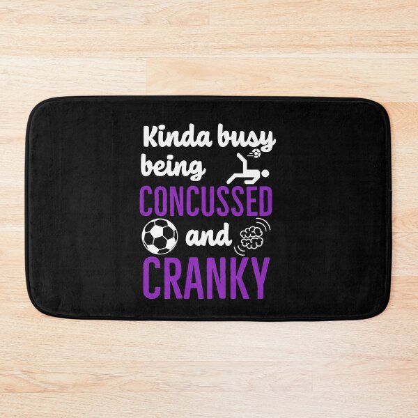 Item preview, concussion, soccer head injury, funny self deprecating, traumatic brain injury awareness month, TBI, concussed themed design on a T-shirt, sticker, and mug designed and sold by smichaeliv.