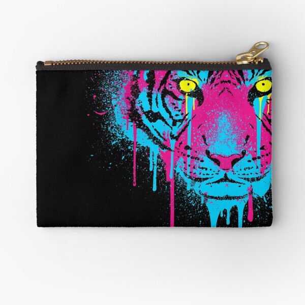 CMYK Tiger Graffiti Zipper Pouch