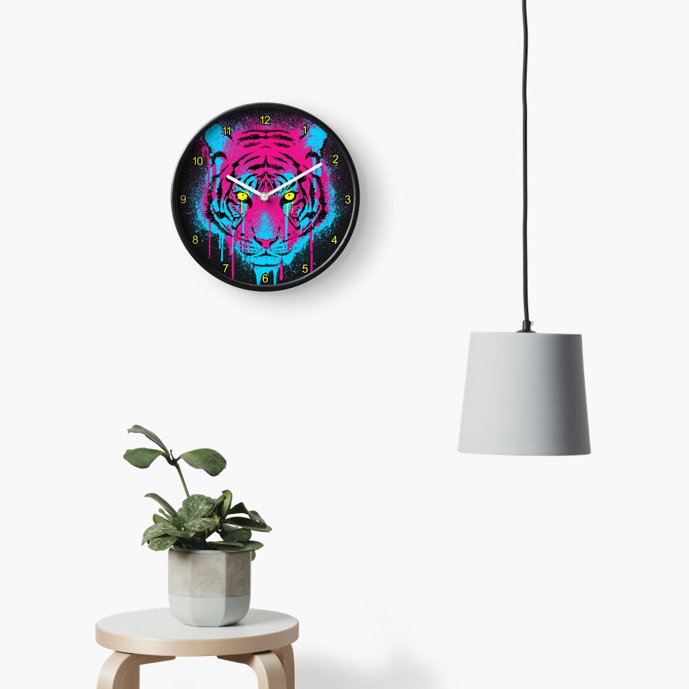 CMYK Tiger Graffiti Clock