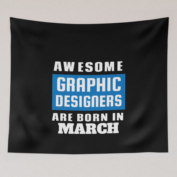 Aperçu de l'œuvre Des graphistes géniaux sont nés en mars - Anniversaire créée et vendue par Superhero Gear.