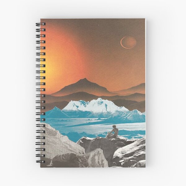Item preview, Retro Mountains Pattern With Space  designed and sold by maxfunStickers.