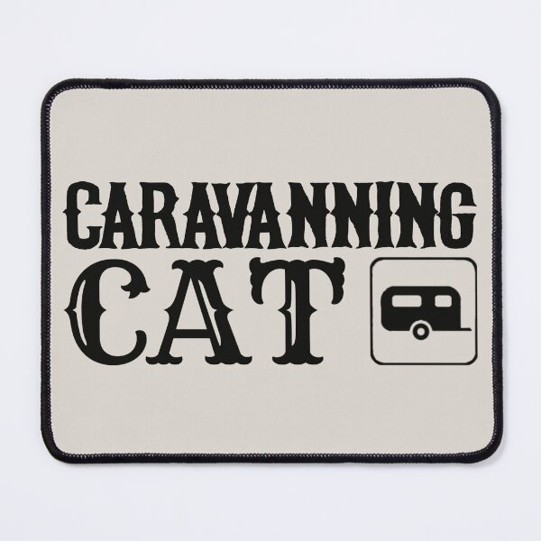 Item preview, Caravanning Cat Fun Camping Black Text Design designed and sold by TrulyEpoque.