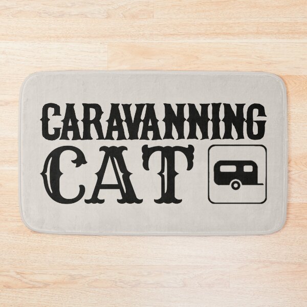 Item preview, Caravanning Cat Fun Camping Black Text Design designed and sold by TrulyEpoque.