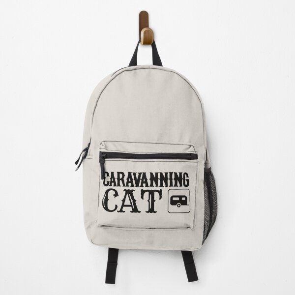 Item preview, Caravanning Cat Fun Camping Black Text Design designed and sold by TrulyEpoque.