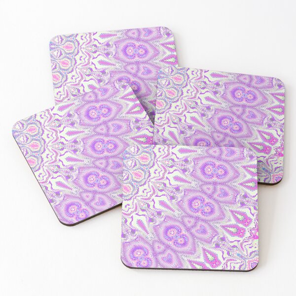 Item preview, The pink, lilac, white and blue repetitive mosaic kaleidoscopic pattern designed and sold by IraNiva.