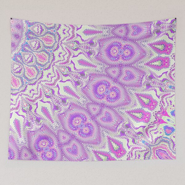 Item preview, The pink, lilac, white and blue repetitive mosaic kaleidoscopic pattern designed and sold by IraNiva.
