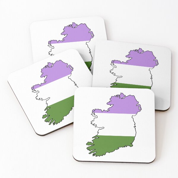 Item preview, Ireland Outline - Genderqueer Pride Flag designed and sold by uni-que-designs.