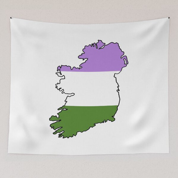 Item preview, Ireland Outline - Genderqueer Pride Flag designed and sold by uni-que-designs.