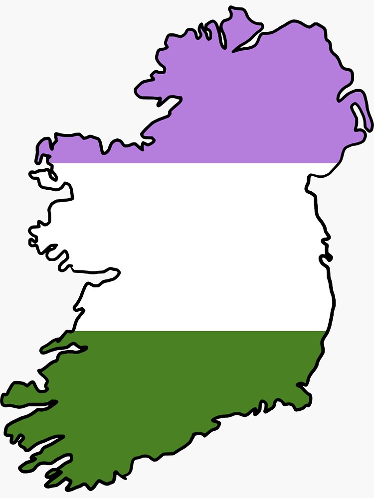 Ireland Outline Genderqueer Pride Flag Sticker By Uni Que Designs Redbubble 9864