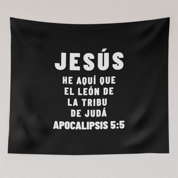 Item preview, Revelation 5:5 Jesus Lion of Judah Spanish Bible Verse designed and sold by NombresDeJesus.