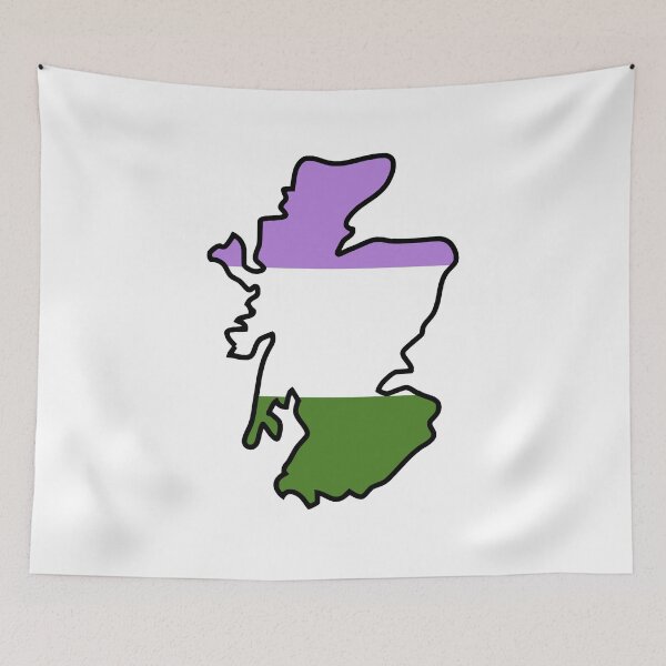 Item preview, Scotland Outline - Genderqueer Pride Flag designed and sold by uni-que-designs.