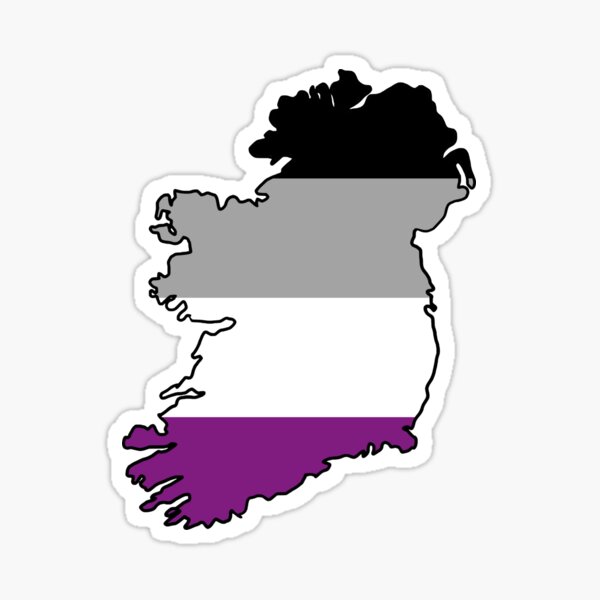 Ireland Outline Asexual Pride Flag Sticker By Uni Que Designs Redbubble 7035