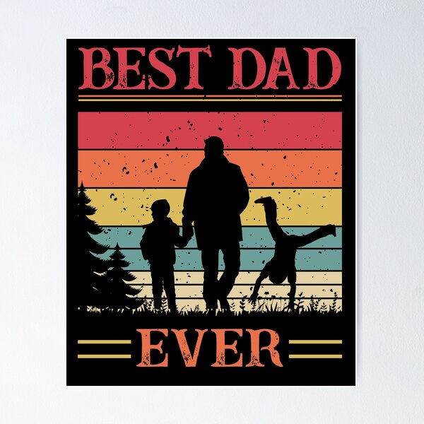 Item preview, Best Dad Ever - 2 kids -retro vintage-Father´s Day designed and sold by Shirt-Designs.