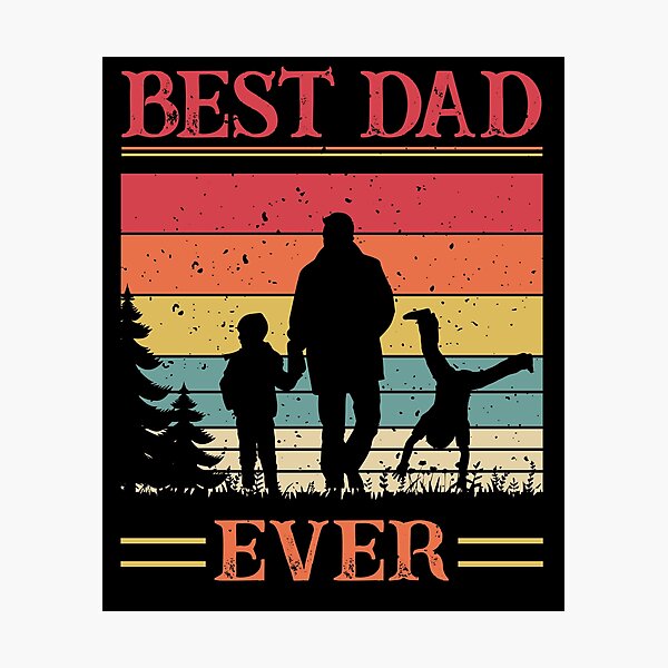 Item preview, Best Dad Ever - 2 kids -retro vintage-Father´s Day designed and sold by Shirt-Designs.