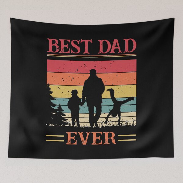 Item preview, Best Dad Ever - 2 kids -retro vintage-Father´s Day designed and sold by Shirt-Designs.