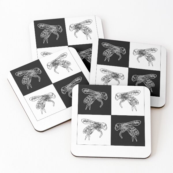 Item preview, Artful Bees Black and White Checkers designed and sold by artfulnotebook.