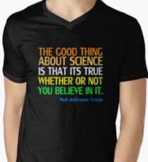 Neil deGrasse Tyson Popular Quote About Science Men's V-Neck T-Shirt
