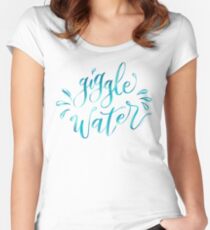 Gekicher Wasser Hand Schriftzug Design Tailliertes Rundhals-Shirt