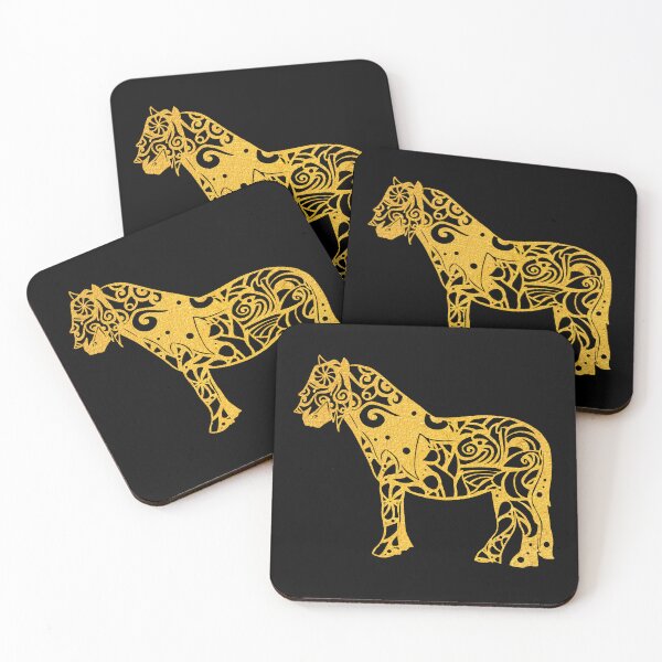 Item preview, Shetland Pony Horse Gold Papercut Mandala Art designed and sold by hign.