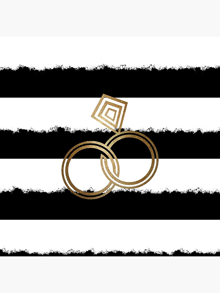 "Gold Wedding Rings Black and White" Poster for Sale by ekpatterns