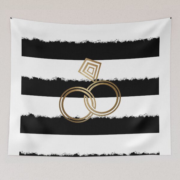 Item preview, Gold Wedding Rings Black and White designed and sold by ekpatterns.