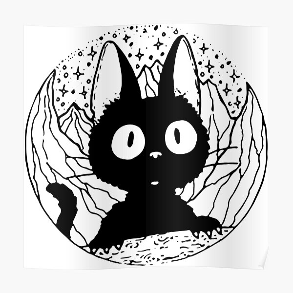 Schwarze Bergkatze Poster