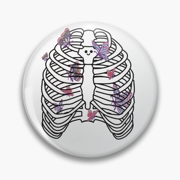 Item preview, Kawaii Ribs with butterflies inside . Skeleton. Medical illustration  designed and sold by Drevych-shop.