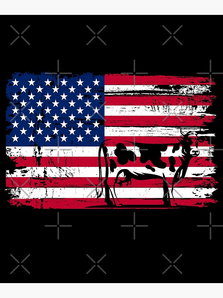 &ldquo;American Flag Cow 4th Of July Farm Cattle Farmer&rdquo; Poster for Sale by