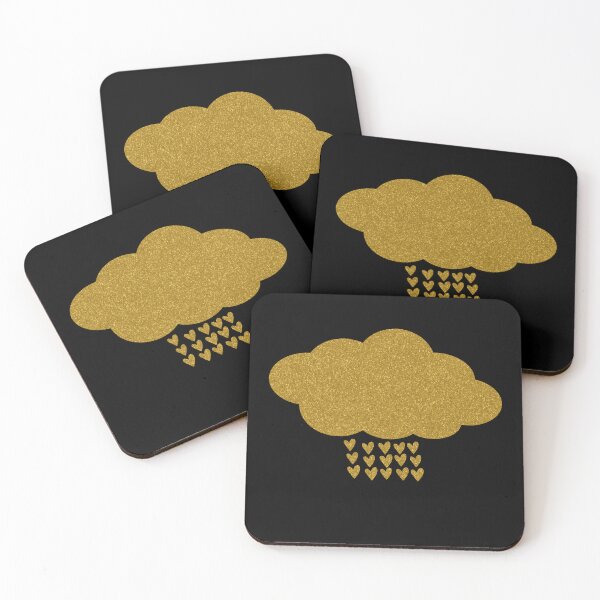 Item preview, Glittering Golden Cloud Raining Hearts - Cute designed and sold by humnoo.