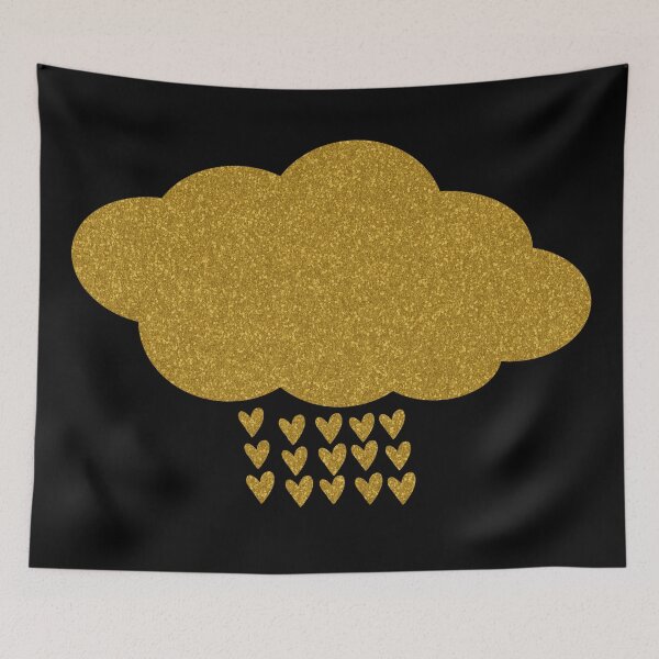 Item preview, Glittering Golden Cloud Raining Hearts - Cute designed and sold by humnoo.