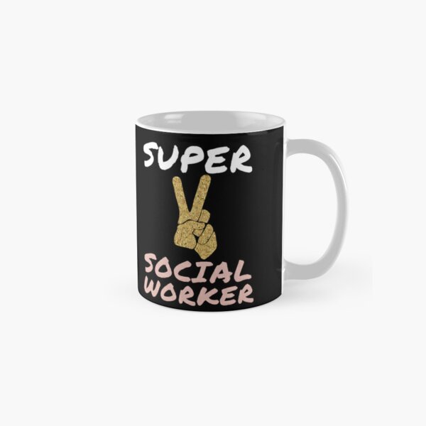 RED This is what an AWESOME Social Worker Looks like SILVER Mug Gift idea work 