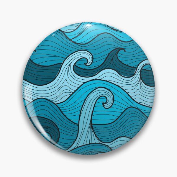 Item preview, Blue Ocean. Sea waves. Storm. Hand drawn pattern. designed and sold by Kudryashka.
