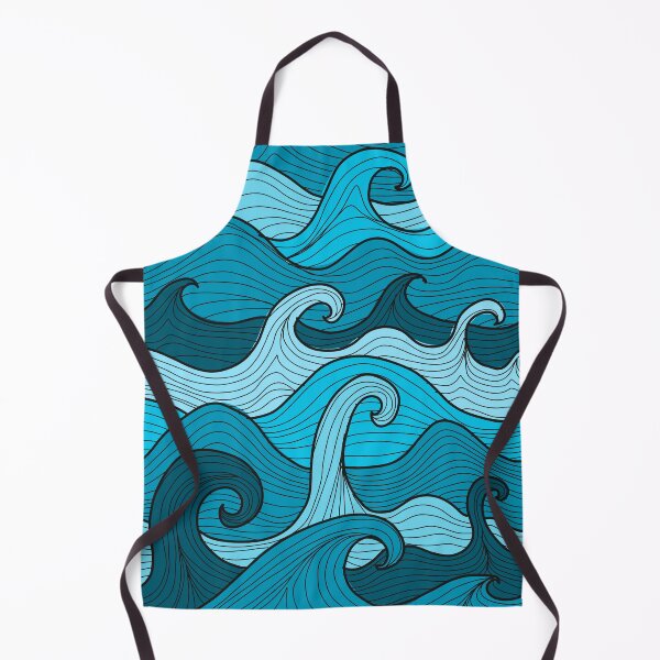 Item preview, Blue Ocean. Sea waves. Storm. Hand drawn pattern. designed and sold by Kudryashka.