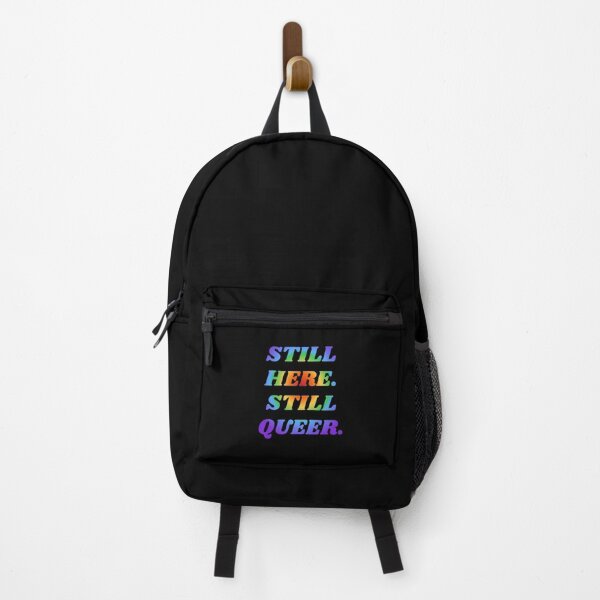 Item preview, STILL HERE STILL QUEER rainbow colors gay pride designed and sold by Inspirationmotivation.