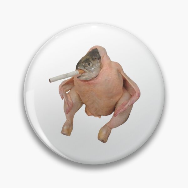 "HD Fish Chicken Smoking a Cigarette Funny Meme" Pin by fomodesigns
