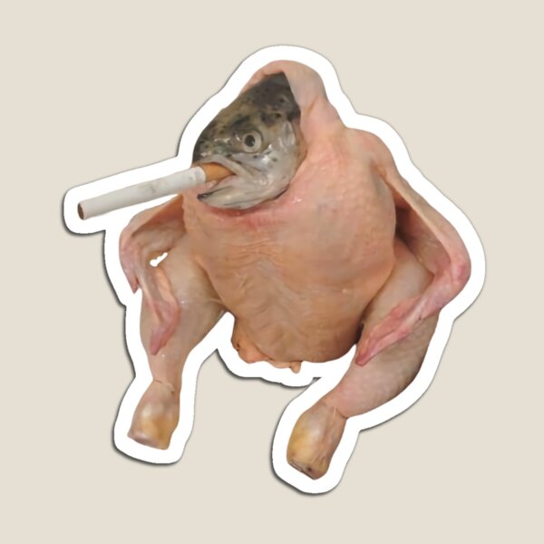 fish inside a chicken smoking a cigarette HD Fish Chicken Smoking a Cigarette Funny Meme