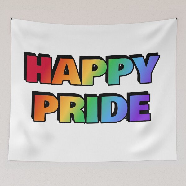 Item preview, HAPPY PRIDE rainbow gay pride designed and sold by Inspirationmotivation.