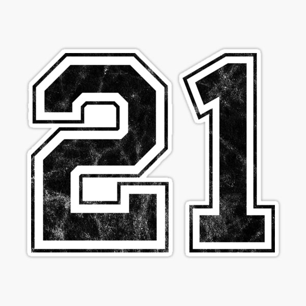 Varsity Team Sports Uniform Number #21 - Black Sticker for Sale by  RiplMedia