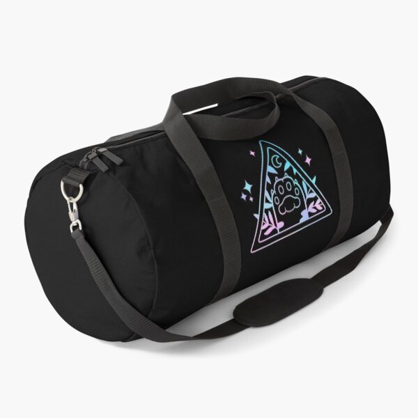 Witchy Rainbow Cat Paw // Black | Nikury Duffle Bag