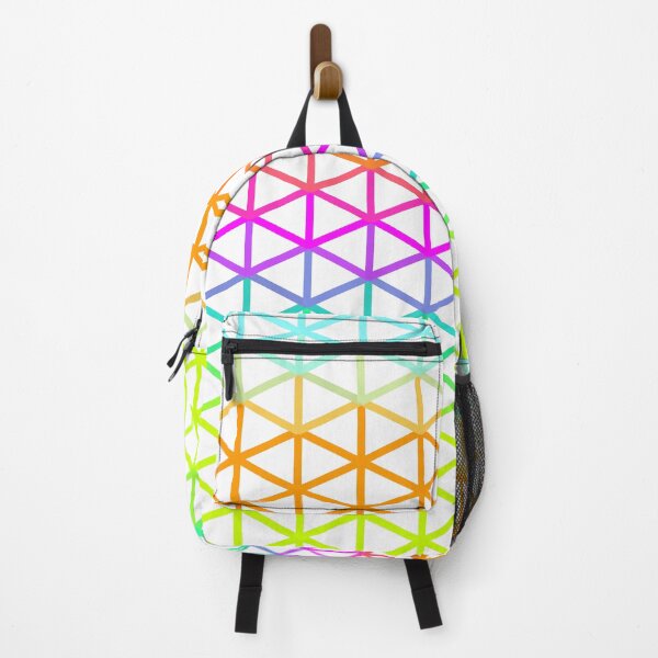Artikelvorschau, Cyan, Orange, Magenta, Lila, Limette Dreieck Wireframe auf weißem Musterdesign entworfen und verkauft von patternsoup.