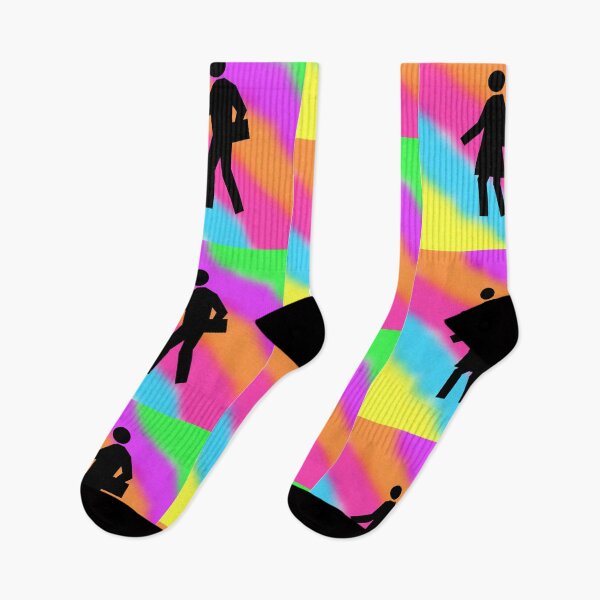Item preview, School Crosswalk Symbol in Black on a Tie Dye Stripe Background, Large Sized Non-Repeating Image designed and sold by Nicolette Olivier.