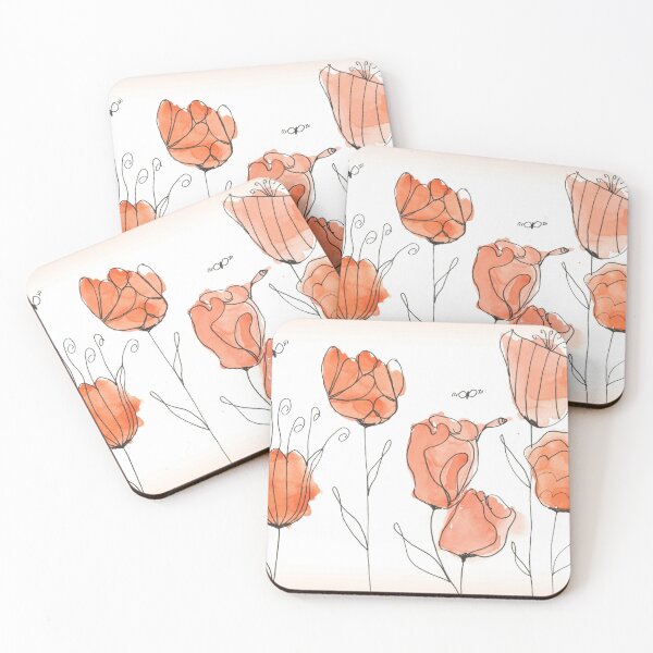 Item preview, Pastel Garden - Melon Color - Watercolor & Ink designed and sold by Art-by-Ahyoka.