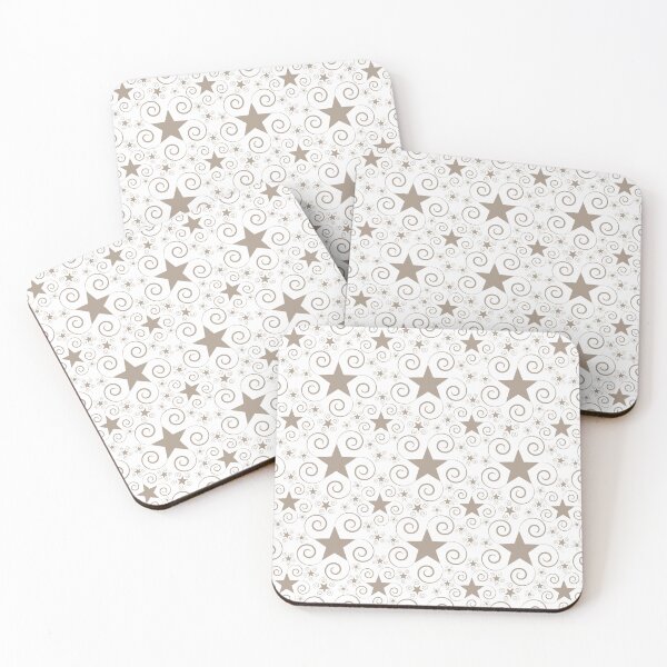 Item preview, Swirl Stars Taupe on White Repeat 5748 designed and sold by Art in My Loft.