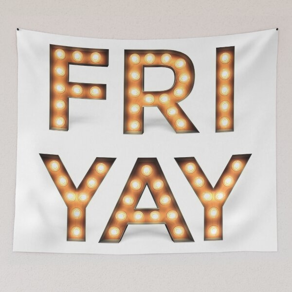 Item preview, FRI YAY - Vintage Lightbulb Sign designed and sold by starkle.