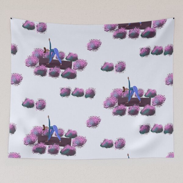 Item preview, Yoga girl in a field of lavender - very peri designed and sold by Ingrid Poole.