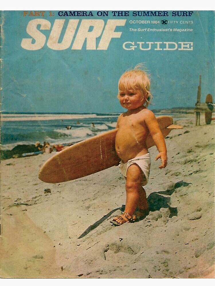 Disover boy surfing vintage Premium Matte Vertical Poster