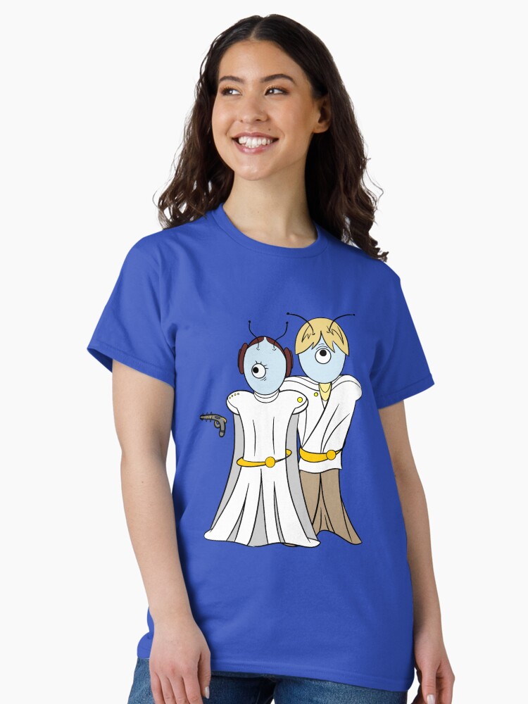 Thumbnail 1 of 7, Classic T-Shirt, Stellar Conflict: Luke & Leia designed and sold by cdavenport4.
