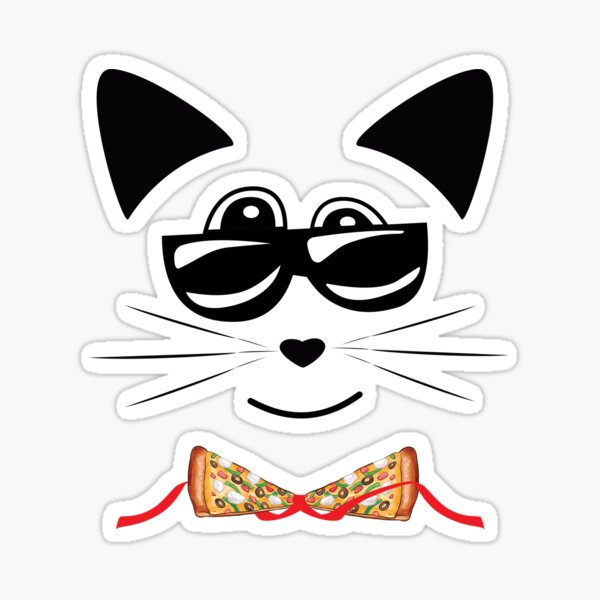Fun cat and pizza Sticker