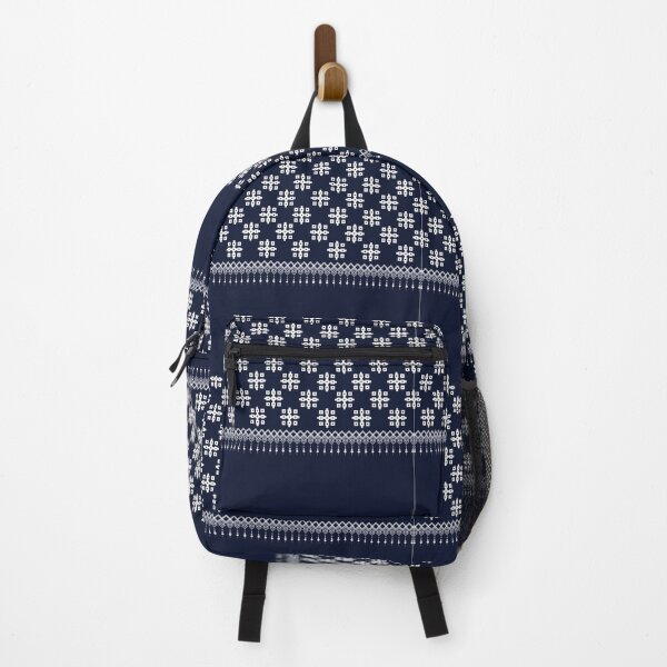 Item preview, navy blue fabric pattern geometric designed and sold by March Rider.