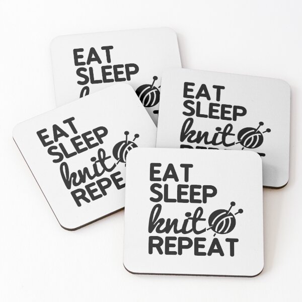 Item preview, Eat Sleep Knit Repeat Funny designed and sold by JooArtPrints  ★★★★★.